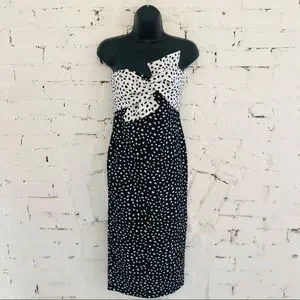 Topshop Dresses Topshop Monochrome Bow Twist Polka Dot